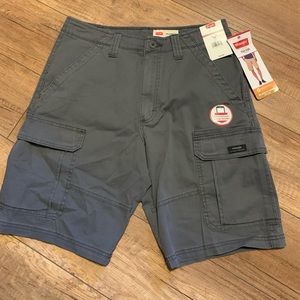 Mens grey wrangler five star relaxed fit cargo shorts